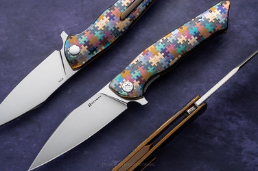 FOLDING KNIFE FOLDER BEE #0181 M398 PUZZLE HERMAN KNIVES