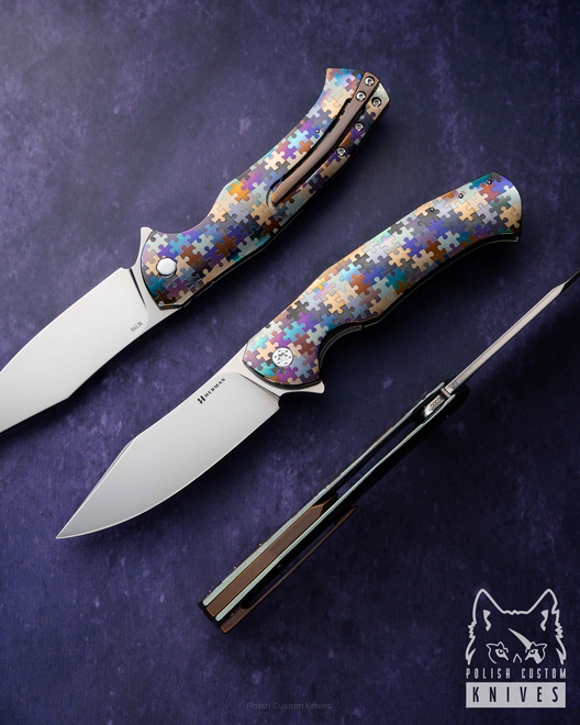FOLDING KNIFE FOLDER MANTIS #0300 PUZZLE M390 HERMAN KNIVES