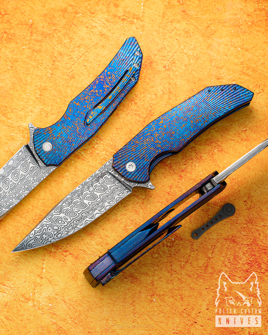 FOLDING KNIFE DRAGONFLY 7 TIMASCUS DAMASTEEL HERMAN