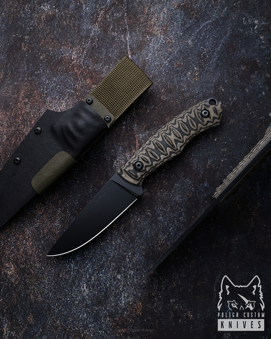 SURVIVAL TACTICAL KNIFE POGWIZD TACTICAL 2 K110 D2 MICARTA SIMON'S