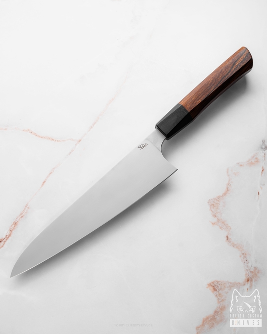 KITCHEN KNIFE GYUTO 210 26 ELMAX BLACK HORNBEAM PABIŚ KNIVES