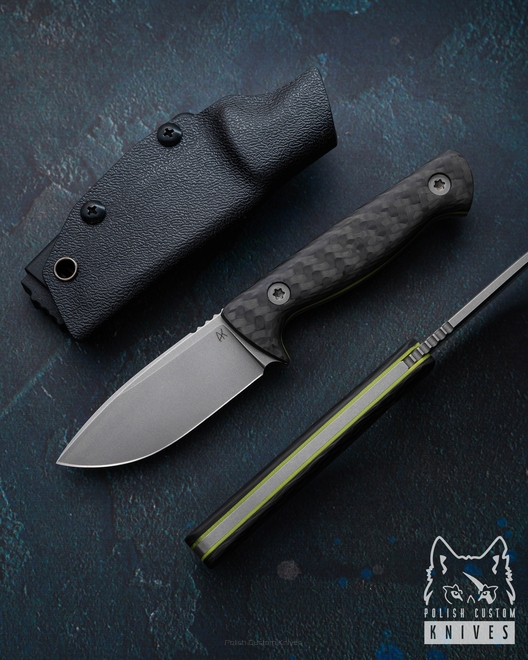 NECK EDC KNIFE MINI ODC 14 ELMAX CARBON FIBER AK KNIVES