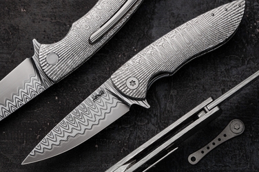 FOLDING KNIFE FOLDER MICRO STING 1 FULL DAMASTEEL DAMACORE HERMAN