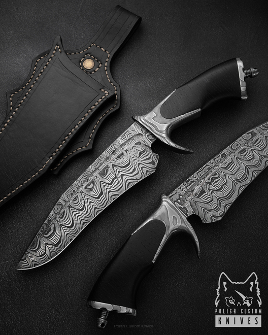 SURVIVAL TACTICAL KNIFE AGNAR 2 DAMASCUS BLACK OAK SIMON'S KNIVES