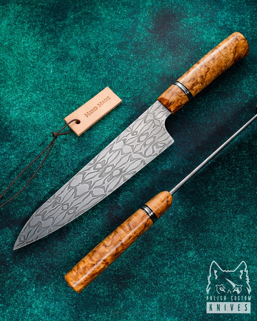 KITCHEN KNIFE CHEF 1 FORGED MOSAIC DAMASCUS BLADOWSKI