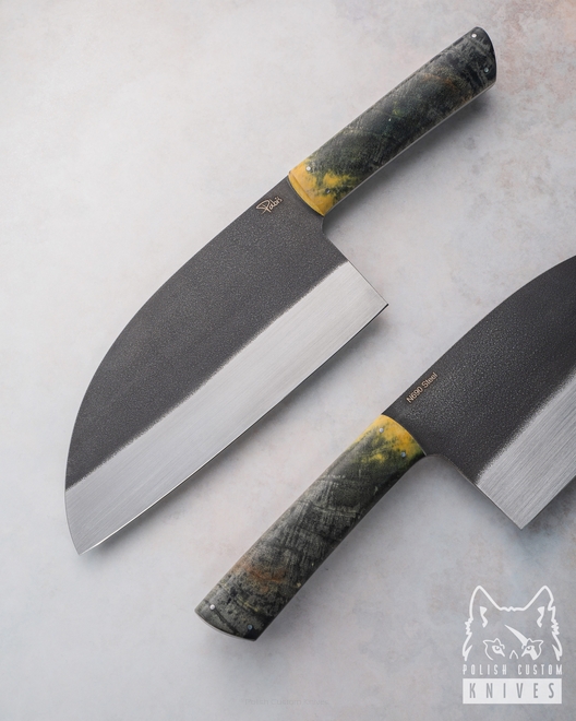 KITCHEN KNIFE SERBIAN CLEAVER 5 N690 STABILIZED WOOD PABIS