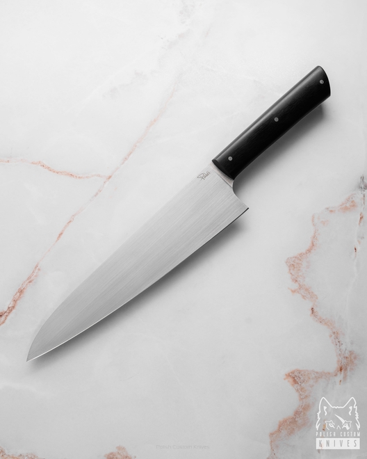 KITCHEN KNIFE CHEF 210 37 BLACK HORNBEAM M390 PABIS KNIVES