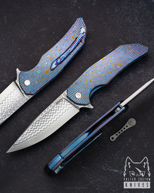 FOLDING KNIFE DRAGONFLY 1 BLACK TIMASCUS DAMACORE HERMAN