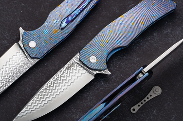 FOLDING KNIFE DRAGONFLY 1 BLACK TIMASCUS DAMACORE HERMAN