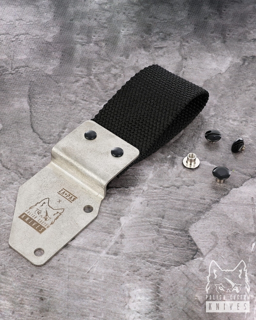 KNIFE HOLDER WITH LOOP STAINLESS STEEL ENGRAVED ZA-PAS KNIVES