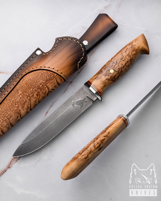 CAMP SURVIVAL KNIFE BUSHCRAFTTER 1 DAMASCUS KROPIWNICKI