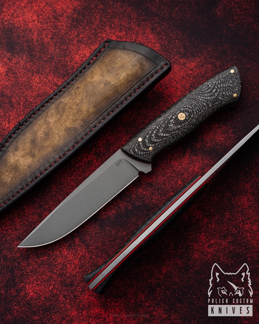HUNTING KNIFE HUNTER 8 K110 D2 BLACK TWILL TD