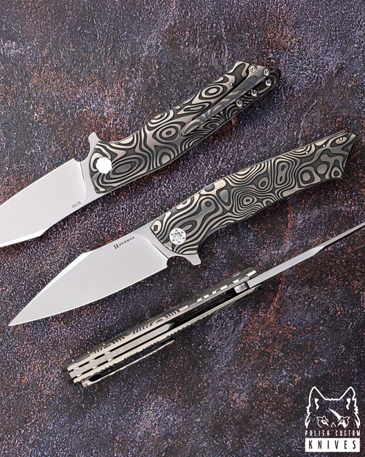 FOLDING KNIFE FOLDER BEE #0271 M390 NEBULA RIPPEL HERMAN KNIVES