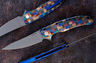 FOLDING KNIFE FOLDER ISHTAR #0828 M390 PUZZLE HERMAN KNIVES