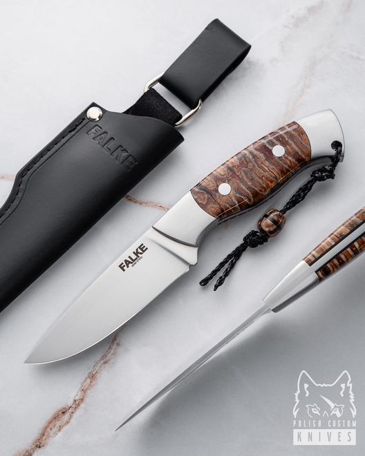 HUNTING KNIFE HUNTER INDIVIDUAL H173 M390 STABILIZED MAMMOTH TOOTH FALKE