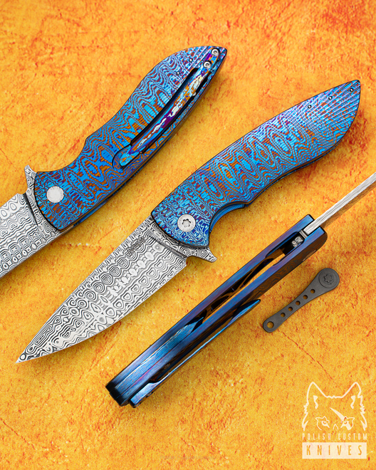 FOLDING KNIFE STING 8 TIMASCUS DAMASTEEL HERMAN