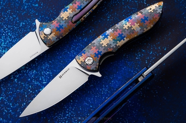 FOLDING KNIFE FOLDER MICRO STING #0332 MAGNACUT PUZZLE HERMAN KNIVES