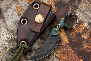 NECK KNIFE SULTAN STABILIZED WOOD BLACK PIN