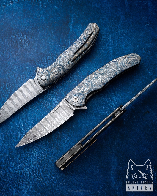 FOLDING KNIFE FOLDER  ISHTAR #0868 DAMASTEEL ETERNAL GARDEN HALF DRESS HERMAN KNIVES