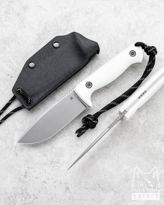 NECK KNIFE EDC MINI ODC M390 G10 WHITE AK