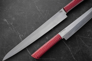 KITCHEN KNIFE YANAGIBA 270 RIGHT HANDED 4 K110 RED TWIL PABIS