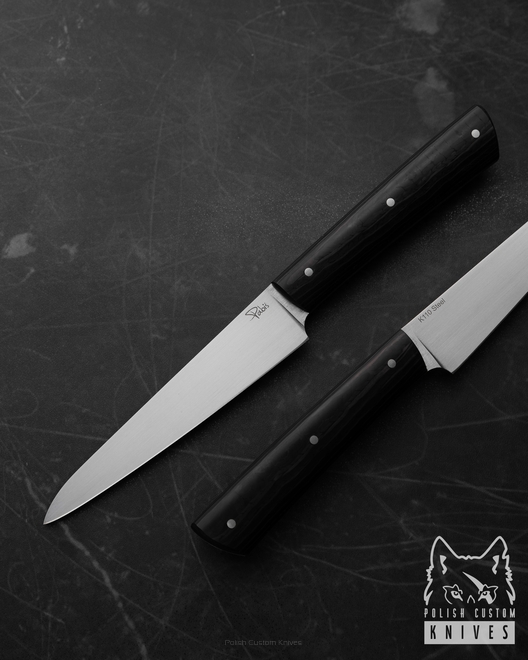 KITCHEN KNIFE HANDY PETTY 120 14  K110 BLACK HORNBEAM  PABIS KNIVES