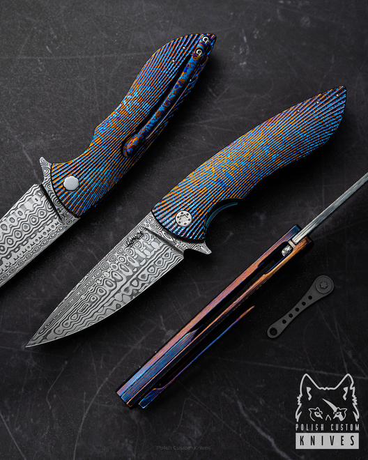 FOLDING KNIFE FOLDER STING 15 TIMASCUS DAMASTEEL HERMAN