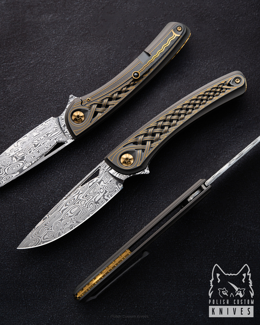 FOLDING KNIFE FOLDER MINOS #47 DAMASTEEL LESBAR KNIVES