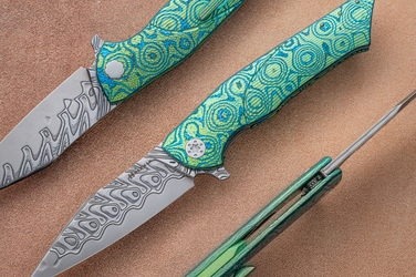 FOLDING KNIFE FOLDER BEE 5 TIMASCUS FULL DRESS HERMAN KNIVES