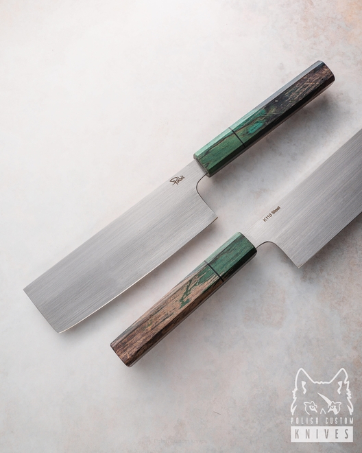 KITCHEN KNIFE NAKIRI 160 5 D2 STABILIZED WOOD PABIS