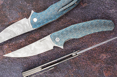 FOLDING KNIFE FOLDER ISHTAR #0874 DAMASTEEL TESSERACT HALF DRESS HERMAN KNIVES