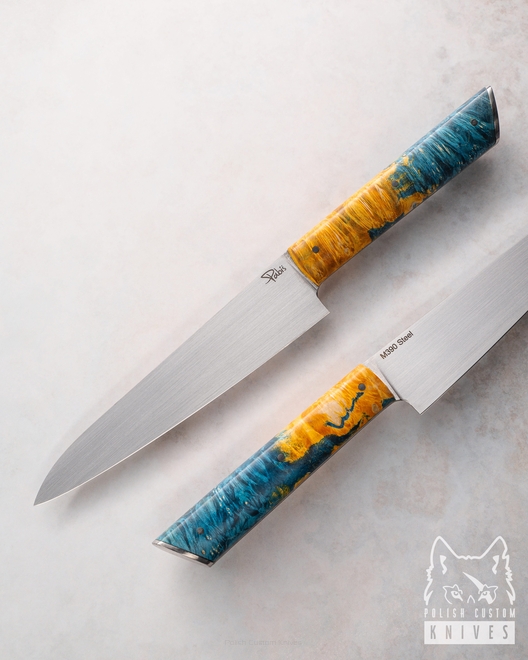 KITCHEN KNIFE HANDY PETTY 160 9 M390 STABILIZED WOOD PABIS