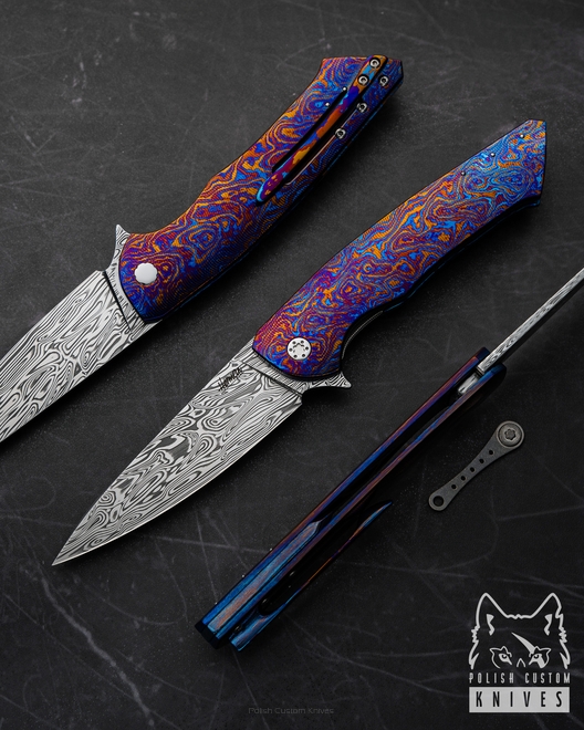 FOLDING KNIFE FOLDER SLIM 15 TIMASCUS DAMASTEEL HERMAN KNIVES