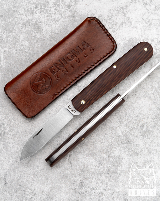 SLIPJOINT KNIFE ENIGMA KNIVES 4 WITH LEATHER POUCH