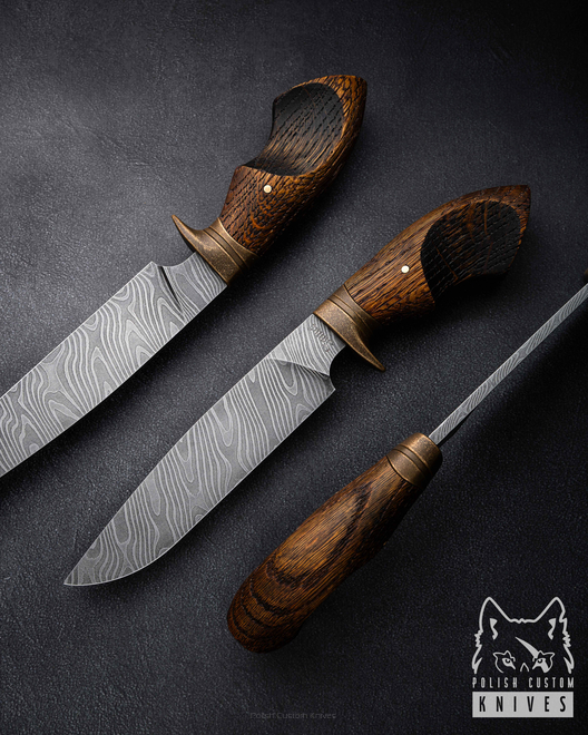 SURVIVAL TACTICAL KNIFE TWISTER 1 OAK JANAS DAMASCUS
