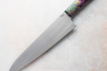 KITCHEN KNIFE CHEF 210 42 GREEN AND PINK MAPLE ELMAX PABIŚ KNIVES