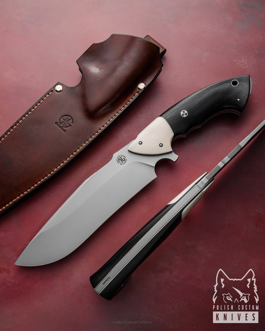 LARGE EXCLUSIVE TACTICAL KNIFE ROTTWEILER 1 M390 EBONY ELFORYN G-CUSTOM KNIVES