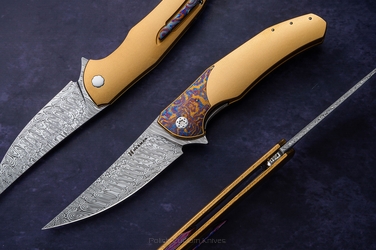 FOLDING KNIFE FOLDER ISHTAR #0845 DAMASTEEL HALF DRESS HERMAN KNIVES
