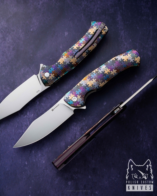 FOLDING KNIFE FOLDER MANTIS #0304 PUZZLE M390 HERMAN KNIVES
