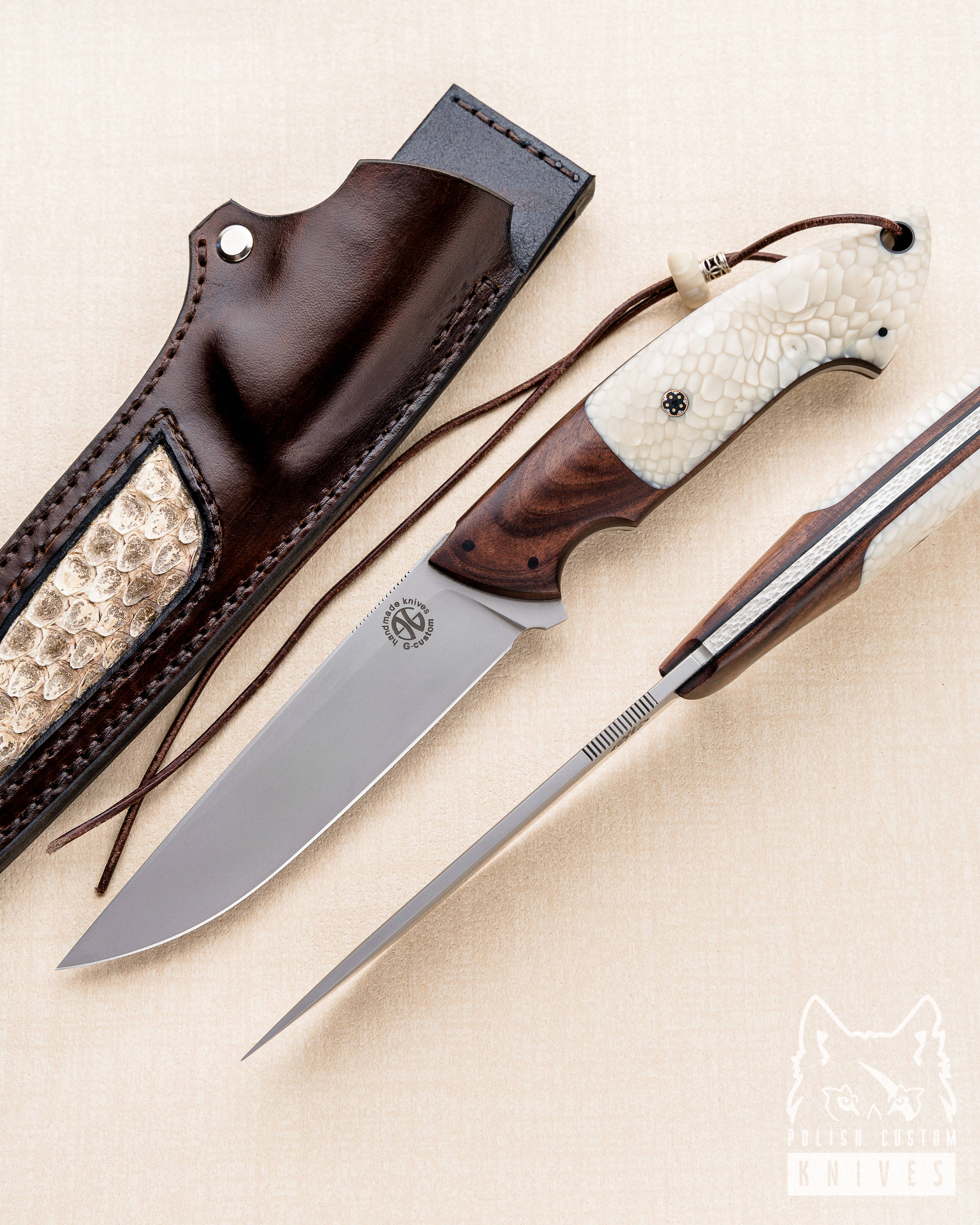 Buy KITCHEN MEAT KNIFE BUNKA 1 AEB-L STABILIZED ALDER G-CUSTOM KNIVES