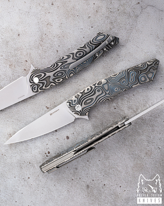 FOLDING KNIFE FOLDER SLIM #0553 MAGNACUT NEBULA RIPPLE HERMAN KNIVES
