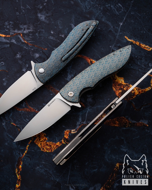 FOLDING KNIFE FOLDER STING #0877 M390 TESSERACT HERMAN KNIVES