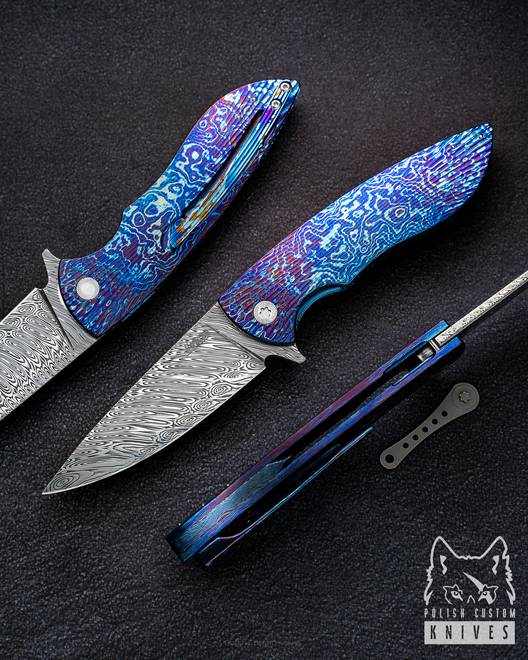 FOLDING KNIFE STING 7 TIMASCUS DAMASTEEL HERMAN