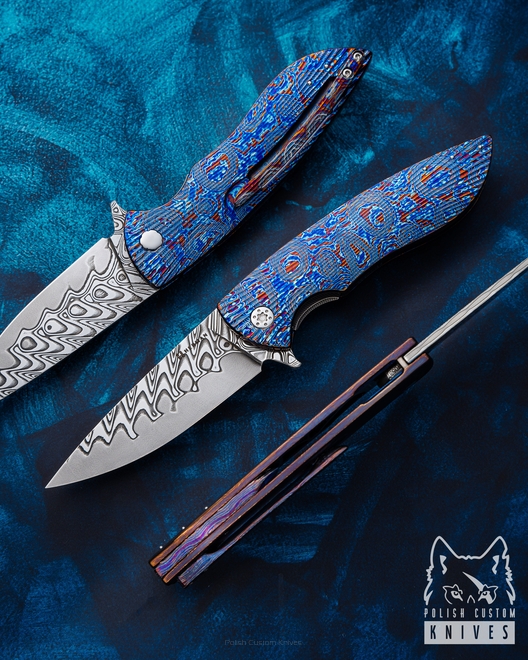 FOLDING KNIFE FOLDER STING 537 TIMASCUS DAMACORE FULL DRESS HERMAN KNIVES