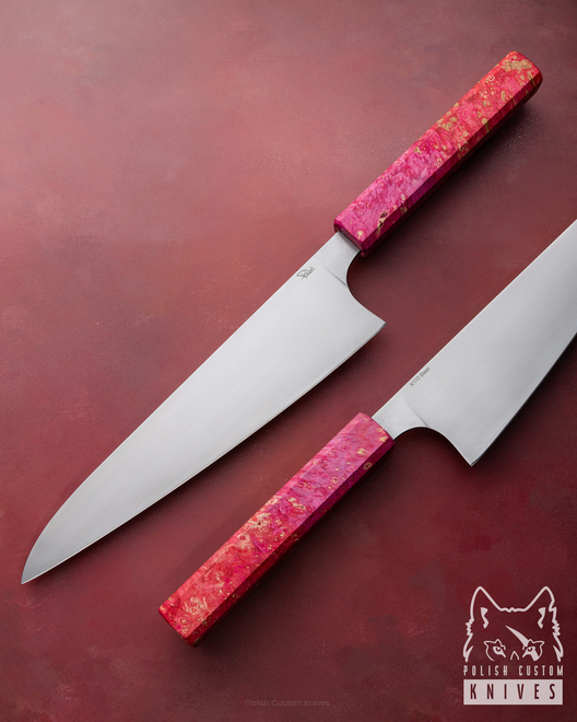 Buy KITCHEN KNIFE GYUTO 210 20 K110 MAPLE PINK PABIS KNIVES