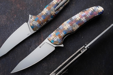 FOLDING KNIFE FOLDER ISHTAR #0657 PUZZLE M398 HERMAN KNIVES