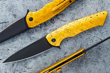 FOLDING KNIFE FOLDER SLIM #0554 MAGNACUT "VALLEY OF KINGS" HERMAN KNIVES