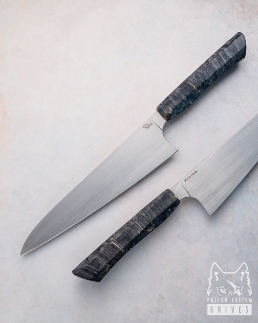 KITCHEN KNIFE GYUTO 210 8 K110 D2 STABILIZED MAPLE PROFILED HANDLE PABIS
