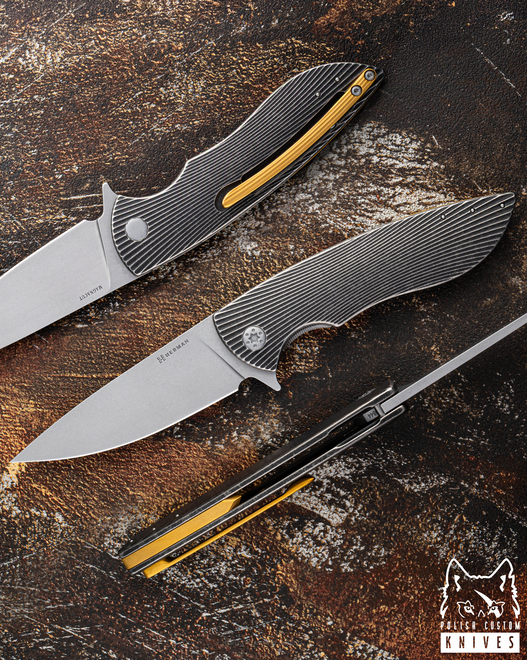 FOLDING KNIFE FOLDER STING #0844 MAGNACUT DLC HERMAN KNIVES