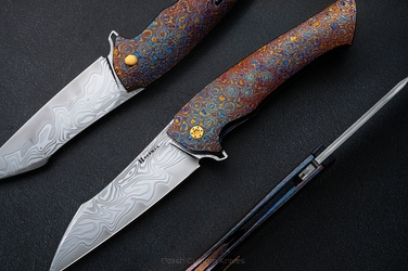 FOLDING KNIFE FOLDER OVIUM GENERATION 2 #0105 DAMACORE TIMASCUS FULL DRESS ( C0043) HERMAN KNIVES